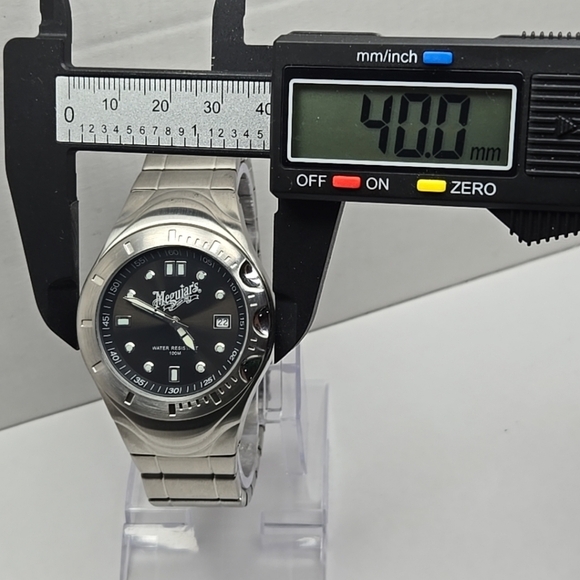 Mens Meguiars Since 1901 Date Dial Stainless Steel Quartz Watch New Battery - Picture 4 of 10